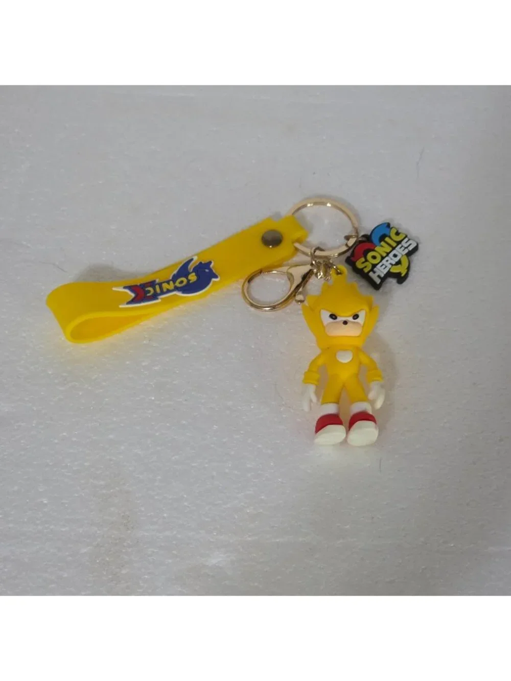 Sonic X Heroes Super Sonic Yellow Keychain Silicone Character Figure Handle